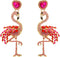 Pink Flamingo Earrings for Women - Fun and Sparkly Crystal Earring Accessories - Dangle Drop Flamingo Jewelry – Gorgeous Glam Pink Flamingo Earrin...