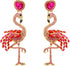 Pink Flamingo Earrings for Women - Fun and Sparkly Crystal Earring Accessories - Dangle Drop Flamingo Jewelry – Gorgeous Glam Pink Flamingo Earrin...