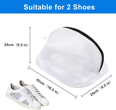 2Pcs Shoe Washing Bag for Washing Machine, LIOUCBD Mesh Laundry Bags for travel, Metal Zipper Wash Bag for Delicates, Shoe Dryer Bag for Sneakers ...