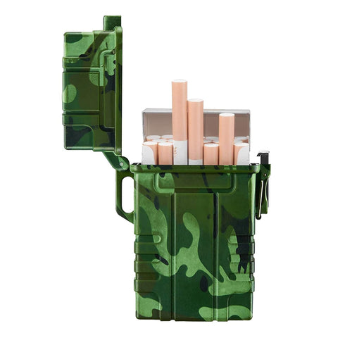 Skywin Waterproof Cigarette Case with Lighter - Airtight Cigarette Dry Box with Rechargeable Lighter - Dry Cigarette Case Protects Cigarettes from...