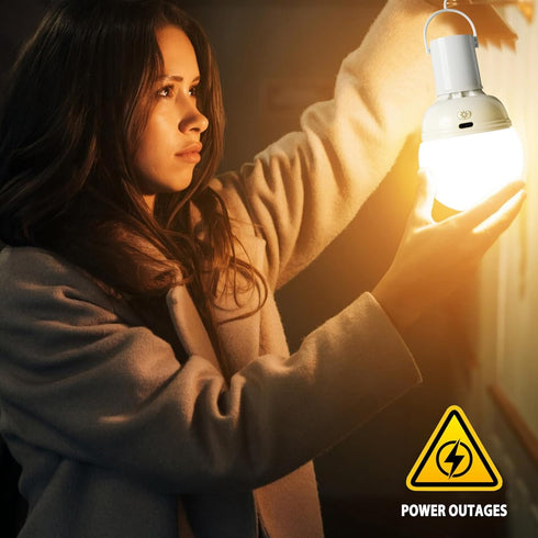 Rechargeable Light Bulbs, Battery Operated Light Bulb with Remote E26 LED Emergency Lightbulbs Warm White CCT with Timer Dimmable for Wall Wireles...