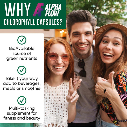 Chlorophyll Capsules 600 mg - Natural Chlorophyll Pills for Women & Men - Highly BioAvailable Chlorophyll Supplement for Energy, Immunity, Skin + ...
