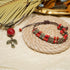 Handmade ceramic Jewelry Sets, Vintage Long Necklaces for Women and Bohemian Bracelet Set, Gift for Mother, Girlfriend, Lover, friends (Red bead)...