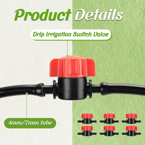 50 Pcs 1/4 Inch Barbed Shut Off Valve Drip Irrigation Tubing Coupling Valve Universal Drip Irrigation Valve for 1/4" Tubing Greenhouses Flowers Be...