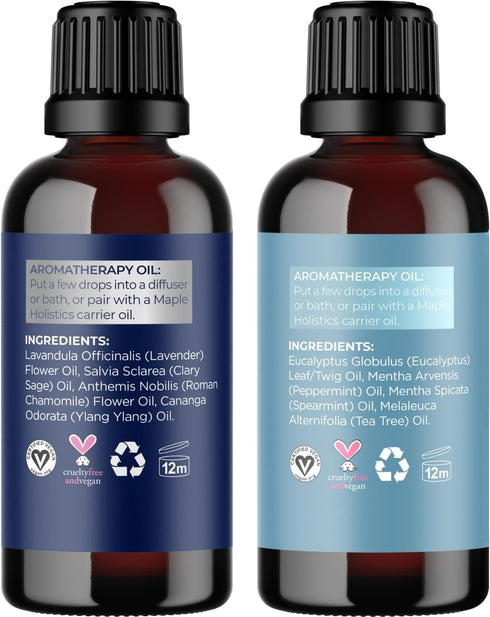 Aromatherapy Essential Oil Blends for Diffusers - Diffuser Essential Oil Set with Dream Essential Oil Blend and Breathe Essential Oil Blend - 100%...