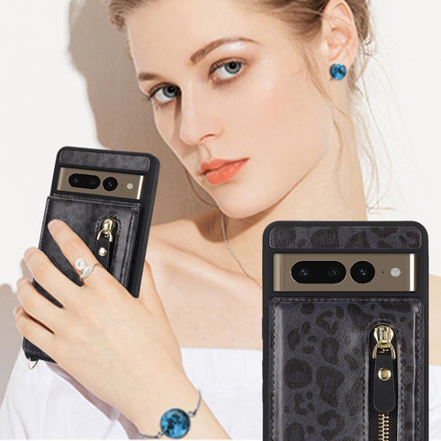 for Google Pixel 7 pro Case with Card Holder for Women,Pixel 7 pro Phone Case Wallet with Strap Credit Card Slots Crossbody with Kickstand Zipper ...