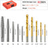 10-Pieces Screw Extractor Set, 37# Cr-Mo & 6542 HSS Steel Cobalt Left-Hand Drill Bit, Easy Out Broken Bolt Remover Reverse, Ez Out Stripped, Round...