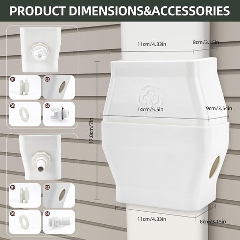 Rainwater Collection System, Rain Barrel Diverter Kit for 2 X 3 and 3 X4 inch, Down Spout RainWater Diverter...