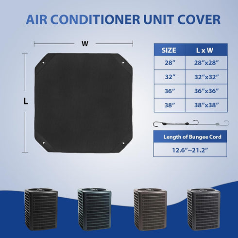 Hiturbo Air Conditioner Cover for Outside Units: Waterproof AC Covers for Outdoor Unit Top - Winter Heavy Duty Sturdy Universal A/C Defender - 36x...