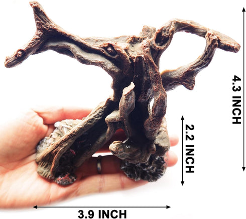 Hermit Crab Climbing Toys Aquarium Decorations Artificial Tree Trunk Ornaments Betta Fish Hideout Caves Reptile Habitat Decor Accessories for Leop...