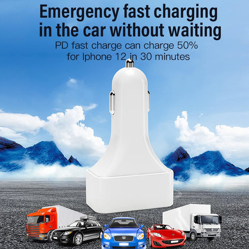 USB C Car Charger Fast Charging, AWADUO 40W Cigarette Lighter USB Charger,Dual Type C PD 20W Compatible with iPhone/Samsung, Dual USB-A 18W QC3.0 ...