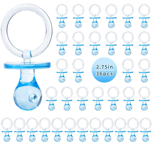 Pacifiers for Baby Shower Game, 36 Plastic Pacifiers for Baby Shower Decoration DIY, large Size Baby Shower Pacifiers, Gender Reveal Party Table S...