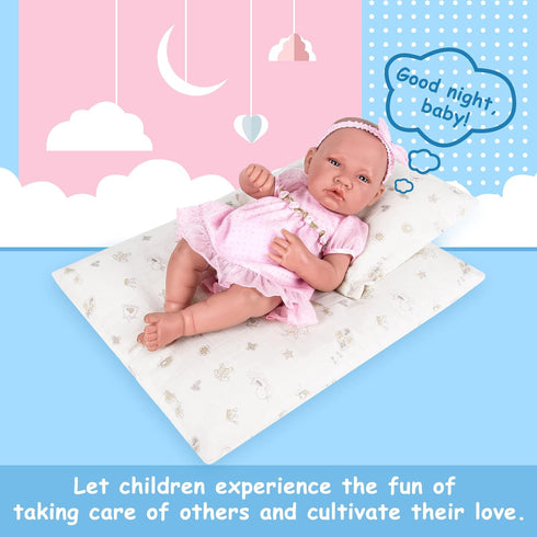 18 Inch Doll Bedding 2 Pc. Set - Reversible Print Baby Doll Bedding Accessories with Comforter and Pillow - Fits American Girl Dolls and Other 18 ...