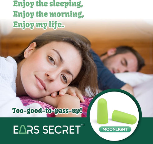 EARS SECRET Foam Ear Plugs for Sleeping, 25+3 Pairs Earplugs 38dB Comfortable Ear Plugs for Sleeping Noise Cancelling, Travel, Snoring, Concert, L...