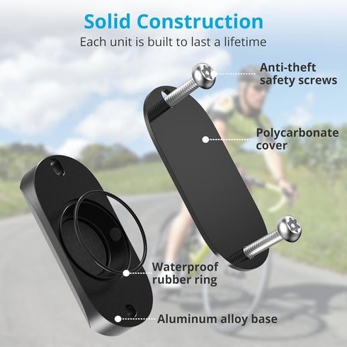 Bike Mount for AirTag, Waterproof Protective Aluminum Alloy Holder Hides AirTag Under Bicycle Bottle Cage, Bike GPS Tracker, Anti-Theft and Anti-S...