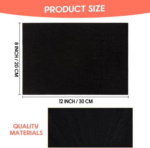 12 Pcs Black Felt Fabric for Crafts, 8 x 12 inch Black Felt Sheets 1 mm Thick, Acrylic Sheets Art and Craft Material, Soft Felt Sheets for Crafts,...