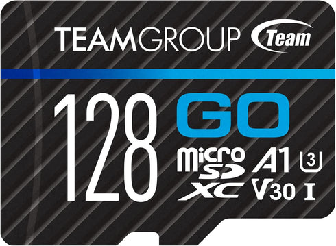 TEAMGROUP Go Card 128GB Micro SDXC UHS-I U3 V30 4K for GoPro & Action Cameras Flash Memory Card with Adapter for Outdoor 4K Shooting TGUSDX128GU30...