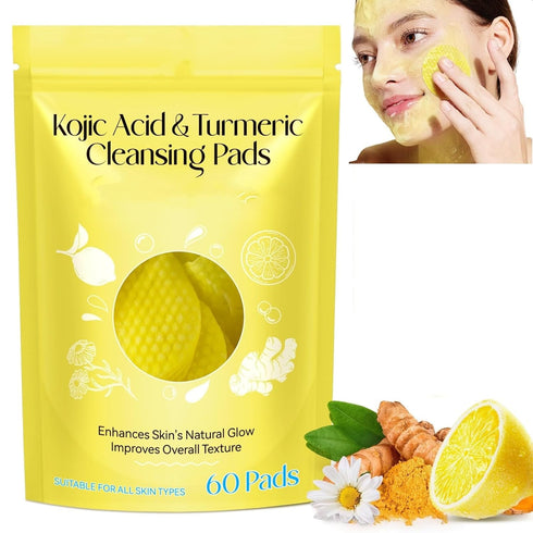 Turmeric Cleansing Pads For Dark Spots, Turmeric Kojic Acid Pads?Turmeric Kojic Acid Pads Helps Balance Skin Oil And Water, Remove Excess Keratin ...