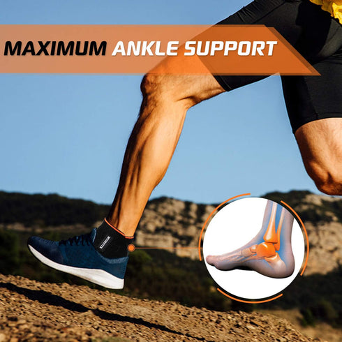 1 Pack Adjustable Ankle Brace for Women and Men, Ankle Support for Sprain Plantar Fasciitis Achilles Tendon, Compression Wrap for Volleyball Runni...