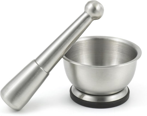 75552 Brushed Stainless Steel Spice Grinder/Mortar and Pestle Set/Molcajete (1 Cup) - Quality Kitchenware for Your Home...