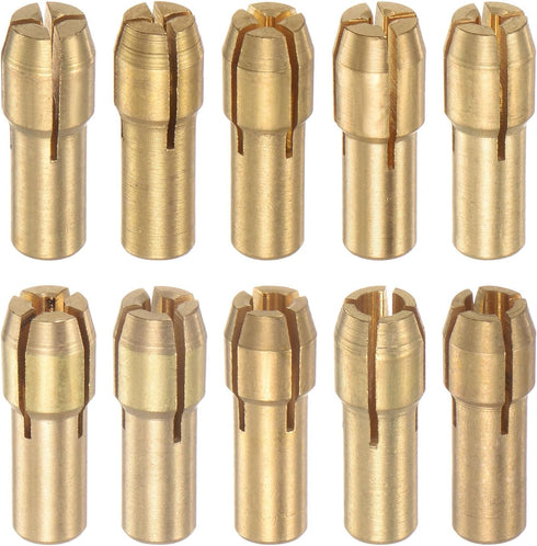 10pcs Brass Collet 0.5-3.2mm Brass Drill Chucks Mini Electric Grinder Quick Change Drill Chuck Bit Sets for Rotary Tools, 4.8mm Shank Diameter...