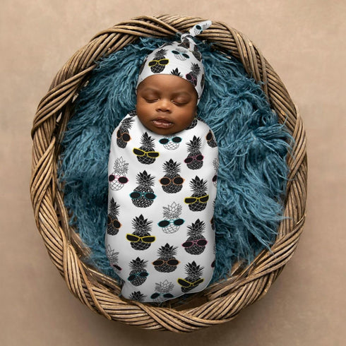 Fruit Wear Sunglasses Newborn Swaddle Blankets Hat Sets Soft Baby Receiving Blanket Swaddle Sack for Baby Shower Infant Boy Girl Gift...