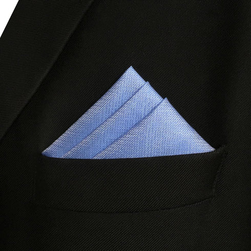 S&W SHLAX&WING Tie Sets for Men Dress Neckties Light Blue Solid Extra Long Matching Pocket Square...