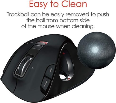 ELECOM EX-G Wired Trackball Mouse, Ergonomic, Thumb Control, Smooth Tracking Roller Ball, 6 Programmable Buttons, Tilt Scroll Computer Mice for PC...