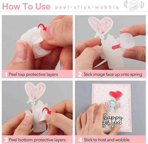 BAOFALI 180Pcs/Set Mini Action Wobbles,Self-Adhesive Springs,Small Wobblers Movers for for Card Making DIY Scrapbooking Arts Projects Handmade Cra...