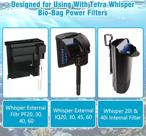 9-Pack Assembled Large Filter Replacement Cartridges Aquariums for Tetra Whisper Bio-Bag Filters 20i 40i IQ20/30/45/60 PF20/30/40/60...