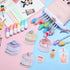 Sabary 228 Pcs Kawaii Stationary Set Include Telescopic Boba Pencil Pouch Case Bag Gel Ink Pen Sticky Note Bubble Tea Sticker Pill Highlighter Sta...