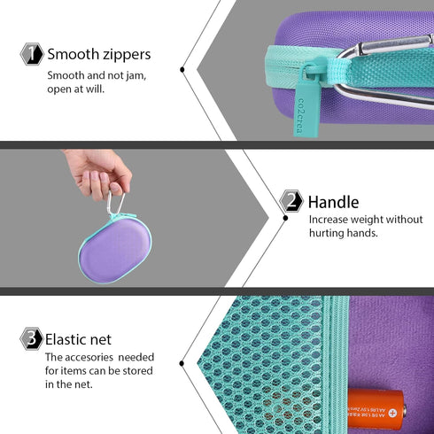 co2CREA Hard Case Replacement for Logitech POP Wireless Mouse, Purple Case + Daydream Mint Zipper...