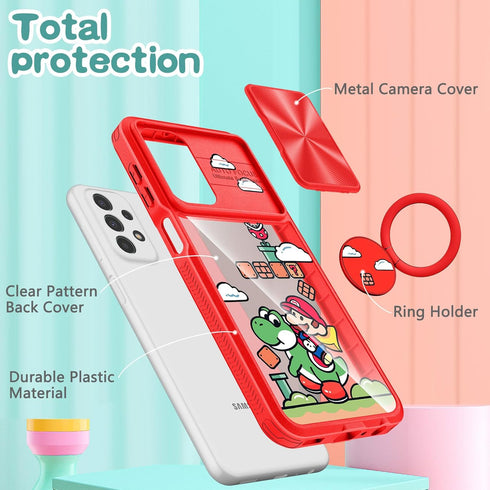 Joyleop (2in1 for Galaxy A23 5G Phone Case Cartoon Cute for Girls Women Teen Kids Girly Phone Covers Fun Unique PatternDesign with Slide Camera Co...
