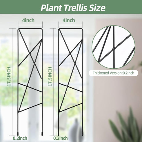 17.5 Inch Indoor Plant Trellis for Climbing Plants,Metal Trellis,Small Garden Trellis for Potted Plants,Plant Stakes for Indoor Plants Accessories...
