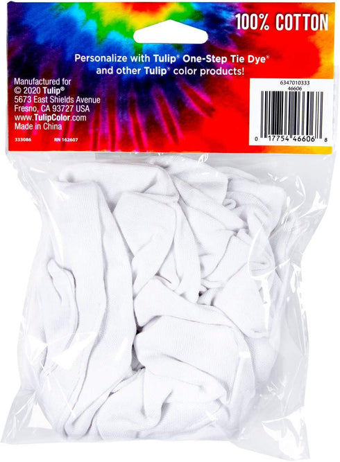 Tulip Scrunchies 4 Pack Tie Dye Accessory, 4 Count (Pack of 1), White...