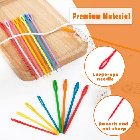 LOVEINUSA 100PCS Plastic Needles for Kids, Large Eye Yarn Needles for DIY Stitchery Plastic Sewing Needles Tapestry...