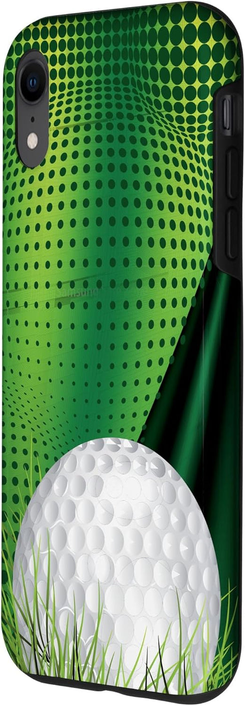 iPhone XR Golf Ball Phone Case Gift with Green Abstract Background Case...