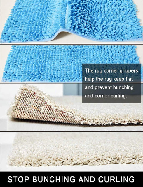 16 pcs Rug Pads Grippers, Non Slip Grippers for Hardwood Floors Hold Rugs in Place, Easy to Install and Reusable Carpet Tape, Rugs Tape for Area R...