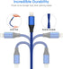 [MFi Certified Lightning Cable,3 Pack 3 Ft iPhone Charger Cable & Data Sync Fast 3 Foot Nylon Braided Cord Compatible with iPhone Xs max/xr/x/8/8 ...
