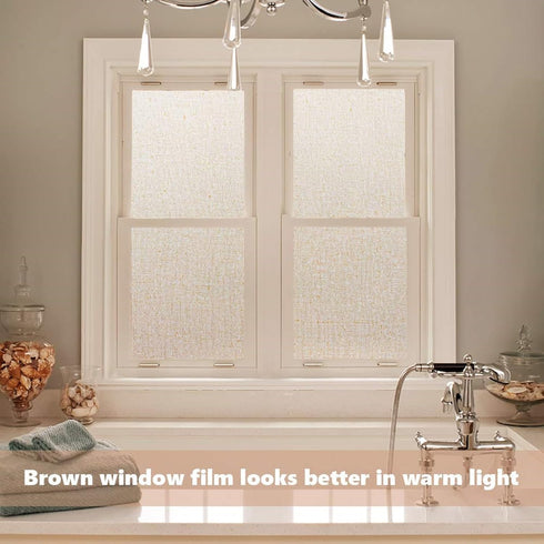 LEMON CLOUD Window Film No Adhesive Removable,Decorative Privacy Window Film,Texture Privacy Glass Film for Bathroom Office Home (17.5x78.7inches,...