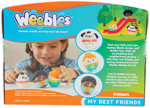 Playskool Weebles My Best Friends - Weeble Wobble Preschool Toy for Toddlers, 2 Weebles Characters + 1 Weebles Pet Dog for Kids Ages 12 Months and...