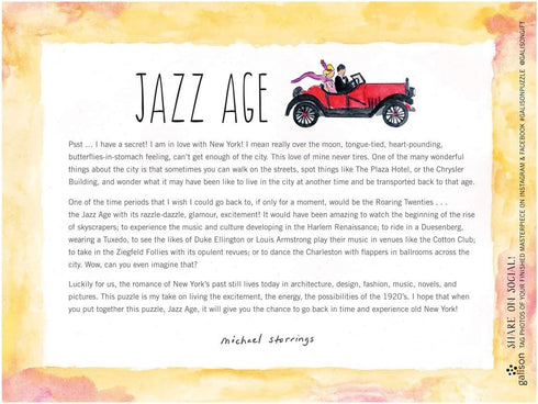 Galison Michael Storrings Jazz Age 1000 Piece Puzzle from 20”x20” Jigsaw Puzzle, Beautifully Illustrated Design, Fun & Challenging Activity The Wh...