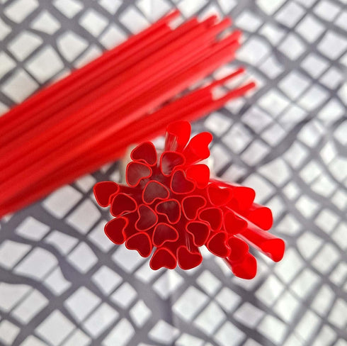 200pcs Heart Shaped Red Straws Disposable Drinking Cute Straw Individually Wrapped plastic red straw Valentines day Cocktail Party Birthday Party ...