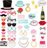 72 Pieces Wedding Photo Booth Props for Bridal Shower, Bachelorette Party, Photobooth Selfies, with Sticks and Stickers...