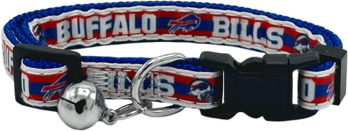 NFL CAT Collar Buffalo Bills Satin Cat Collar Football Team Collar for Dogs & Cats. A Shiny & Colorful Cat Collar with Ringing Bell Pendant...
