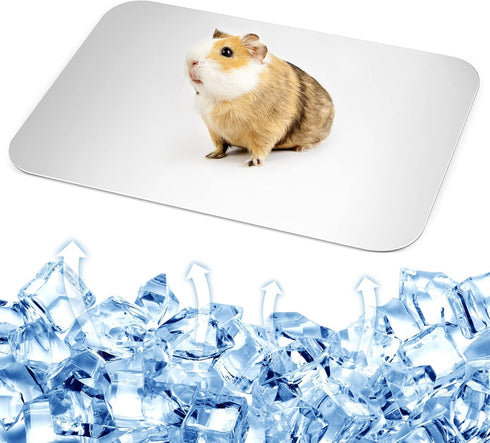 Bunny Cooling Pad Rabbit Hamster Cooling Mat Chinchillas Cooling Pad Aluminum Silver Metal Summer Cooling Mat for Hamster Bunny Guinea Pig and Oth...