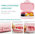 2 Pack Pill Case Organizer,Travel Pill Box with Label, Daily Medicine Organizer Case, Waterproof Pocket Container Case, Portable Pink Supplement C...