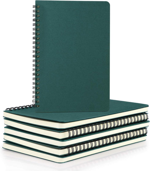 EUSOAR Hardcover Spiral Lined Notebook, A5 6 Pack 5.5" x 8.3" 120 Pages Lined Travel Writing Notebooks Journal, Students College Office Business S...