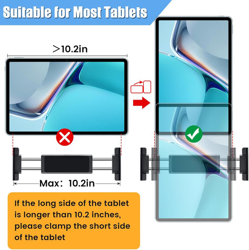 Tablet Holder for Car,ipad Headrest Mount for 5.5-18.4 Inch Tablet/ipad/Phones Car Tablet Holder with 360°Rotating Adjustable Trip Essentials,Blac...