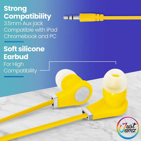 Bulk Earbuds Bits, 10 Pack of Colorful in-Ear Earbuds, 3.5mm Stereo in-Ear Earphones, Bulk Earbuds, Disposable Headphones, Multi-Color Earphones f...